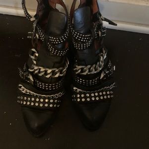 Jeffrey Campbell Chain leather booties